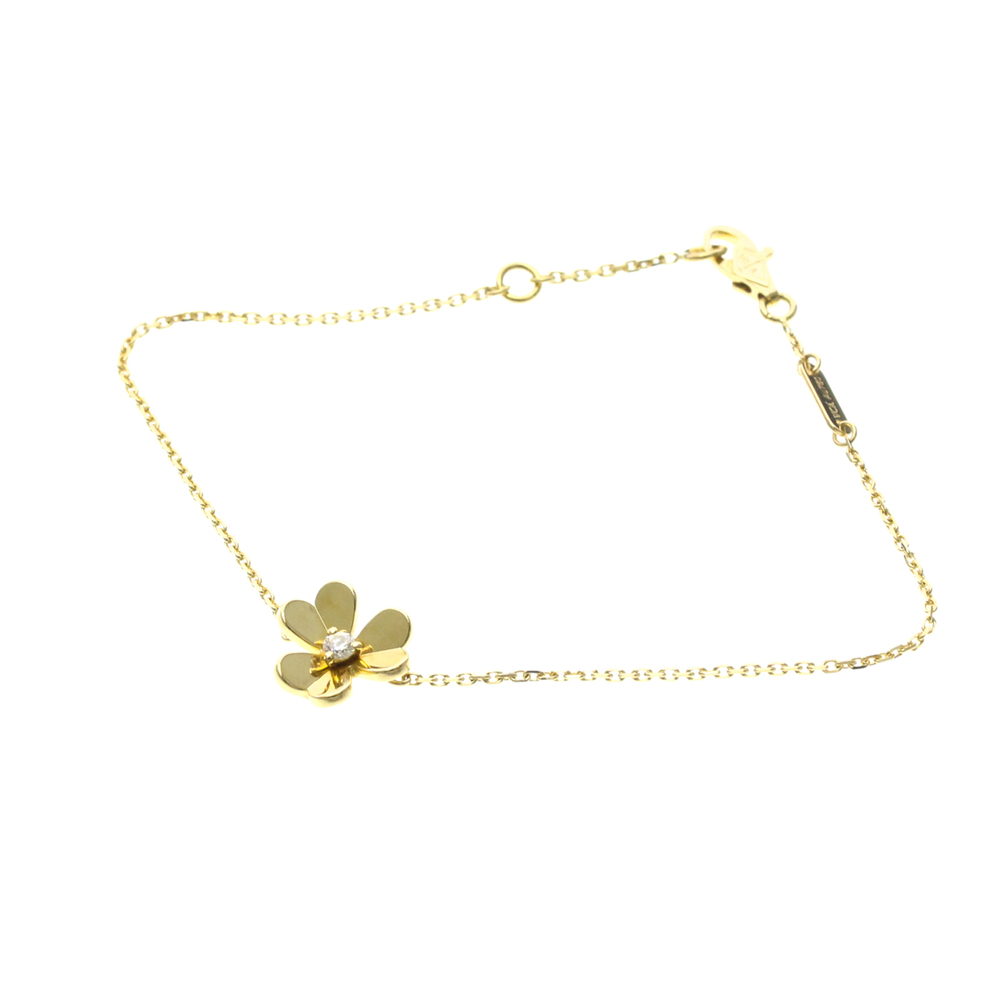 VAN CLEEF & ARPELS 18k Gold Diamond Charm Bracelet